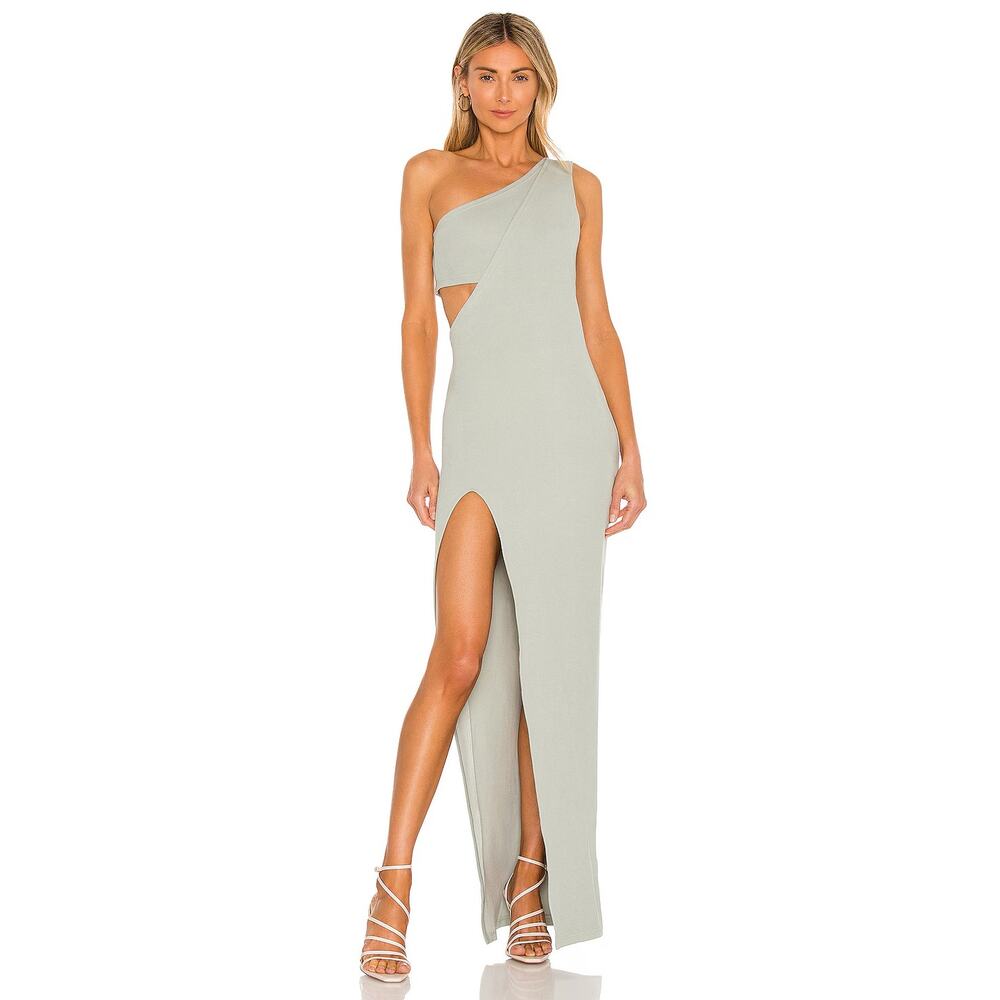 Atoir Sage Green One Shoulder Cut Out Time Stands Still Maxi Dress‎ Size 4